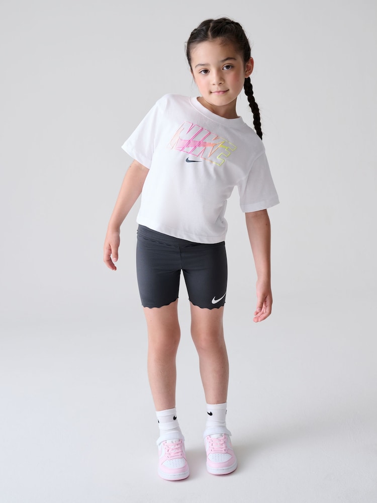 Nike Pink Little Kids Bike Shorts and T-Shirt Set - Image 2 of 12 Nike Pink Little Kids Bike Shorts and T-Shirt Set - Image 2 of 12