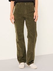 FatFace Clara Olive Green Cord Trouser - Image 1 of 5