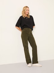 FatFace Clara Olive Green Cord Trouser - Image 3 of 5