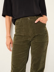 FatFace Clara Olive Green Cord Trouser - Image 4 of 5