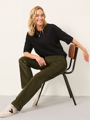 FatFace Clara Olive Green Cord Trouser - Image 5 of 5