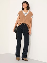 FatFace Clara Dark Navy Cord Trouser - Image 3 of 6