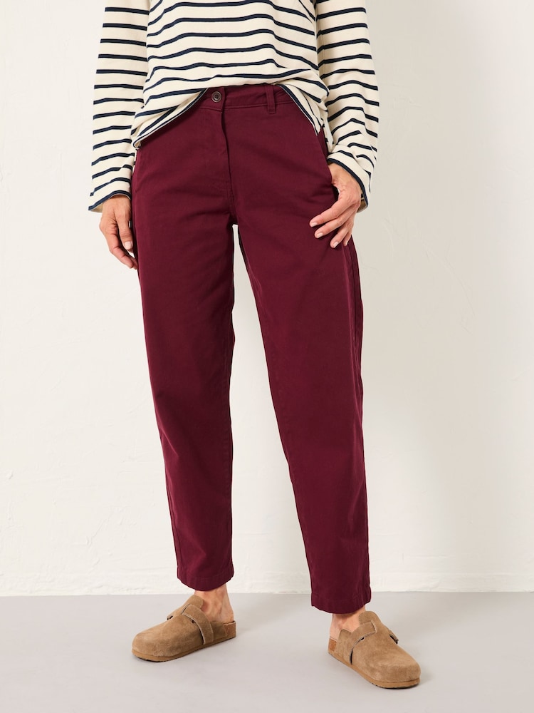 FatFace Eloise Burgundy Red Tapered Chino - Image 1 of 6