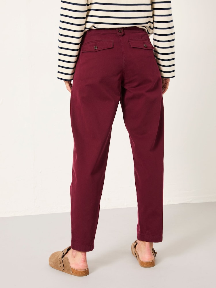 FatFace Eloise Burgundy Red Tapered Chino - Image 2 of 6