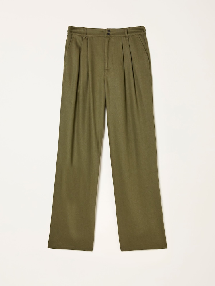 FatFace Ginger Olive Green Wide Leg Trousers - Image 1 of 1