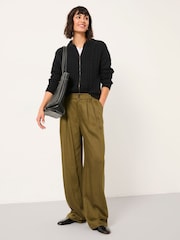 FatFace Ginger Olive Green Wide Leg Trousers - Image 2 of 6