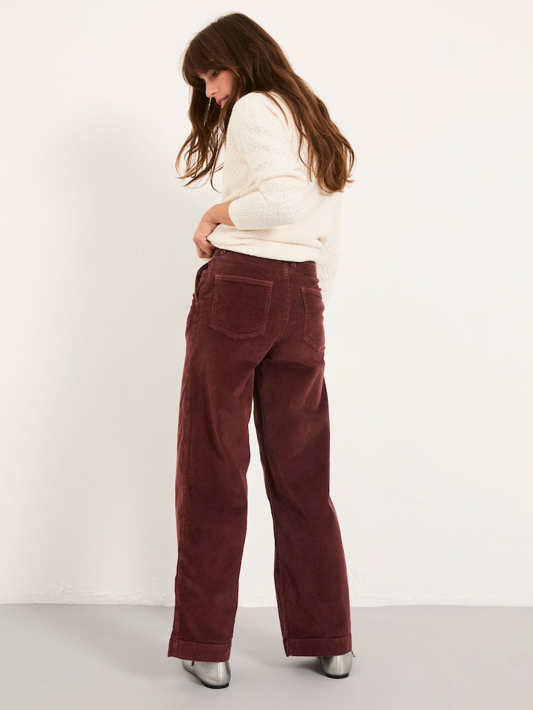 FatFace Kendall Chocolate Brown Cord Wide Leg Trouser - Image 2 of 6 FatFace Kendall Chocolate Brown Cord Wide Leg Trouser - Image 2 of 6