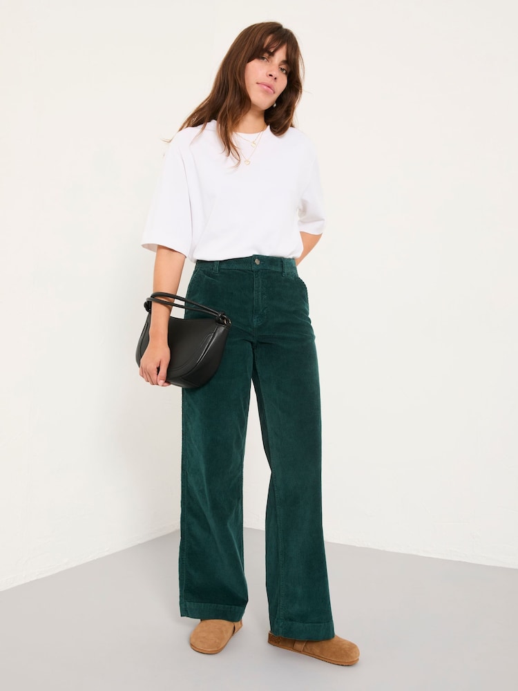 أزرق على أخضر أزرق - FatFace Cord Wide Leg Trouser - صورة 2 من 6 أزرق على أخضر أزرق - FatFace Cord Wide Leg Trouser - صورة 2 من 6