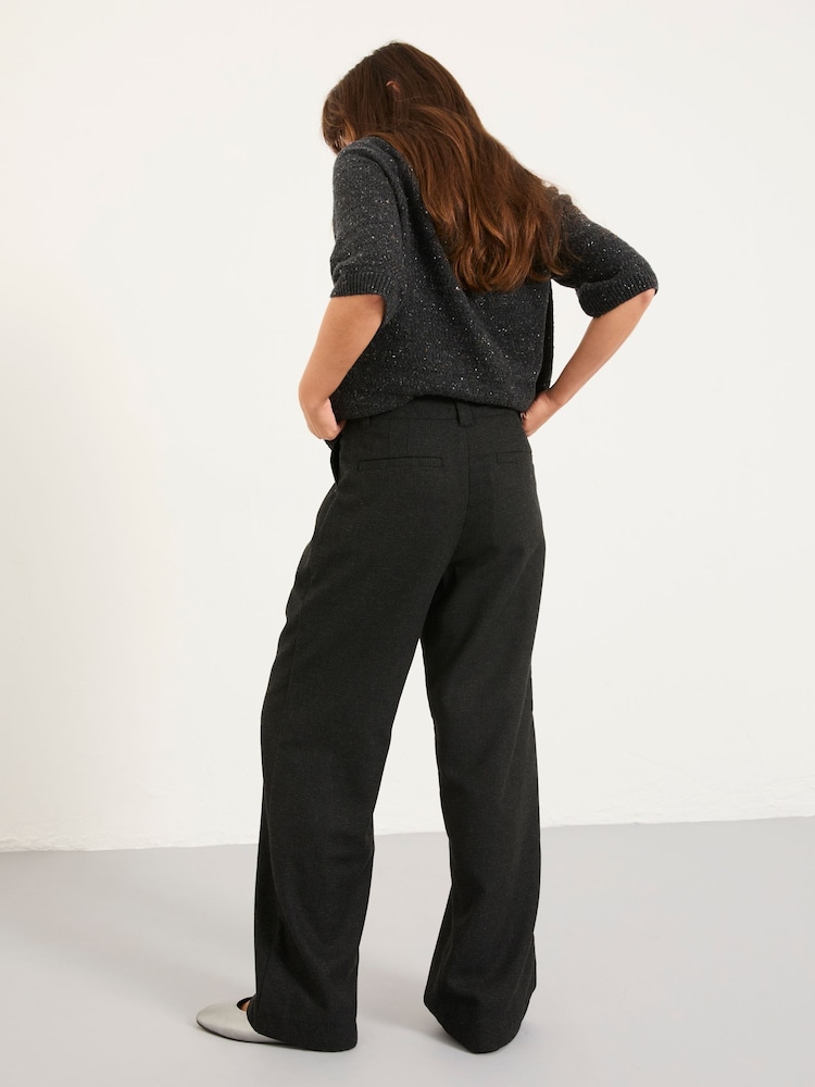 FatFace Juno Charcoal Grey Check Straight Leg Trousers - Image 2 of 6