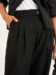 FatFace Juno Charcoal Grey Check Straight Leg Trousers - Image 3 of 6
