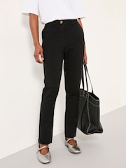 FatFace Grace Black Ponte Tapered Trouser - Image 1 of 5