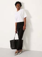 FatFace Grace Black Ponte Tapered Trouser - Image 5 of 5