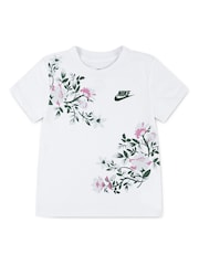 Nike White Little Kids Floral Printed T-Shirt - Image 1 of 5