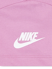 Nike Pink Little Kids Floral Futura Logo T-Shirt - Image 4 of 4