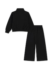 Nike Black Little Kids Club Half Zip and Wide Leg Joggers Tracksuit Set - Image 2 of 4