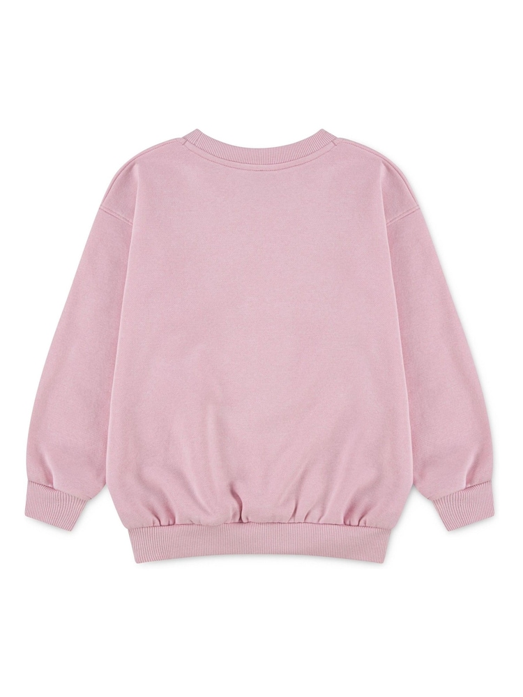 Nike Pink Little Kids Club Oversized Crew Sweatshirt - Image 2 of 3
