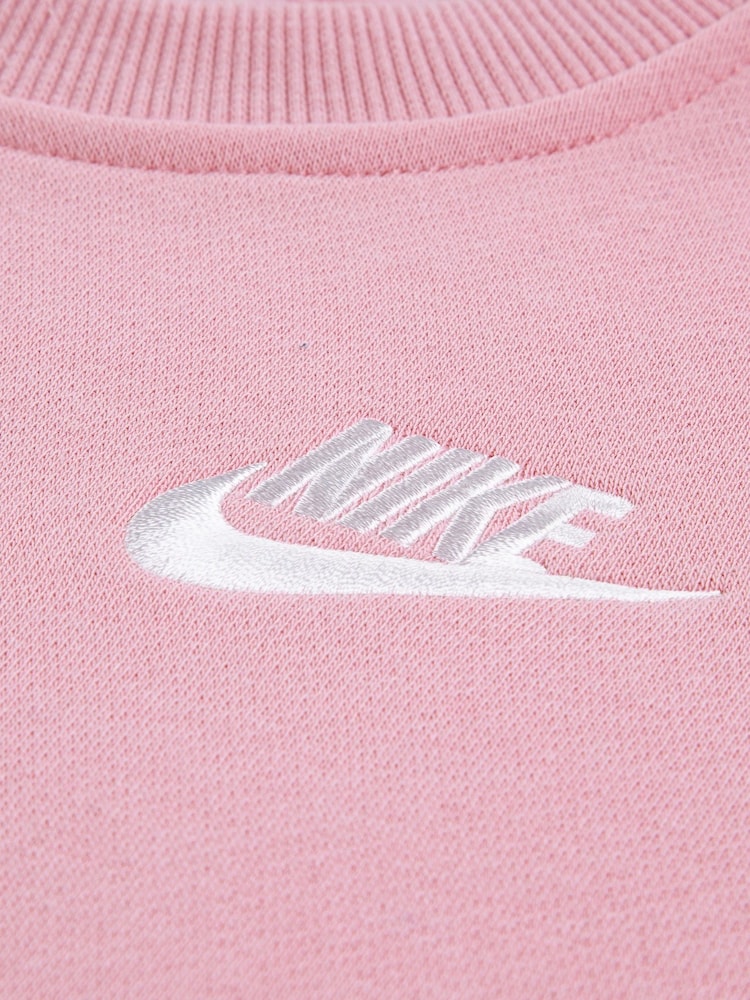 Nike Pink Little Kids Club Oversized Crew Sweatshirt - Image 3 of 3