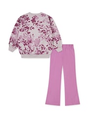 Nike Pink Little Kids Floral Crew Sweatshirt and Leggings Set - Image 2 of 4