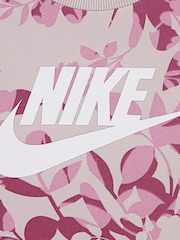 Nike Pink Little Kids Floral Crew Sweatshirt and Leggings Set - Image 4 of 4