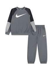 Nike Grey Little Kids Lifestyle Essentials Crew Tracksuit Set - Image 1 of 5