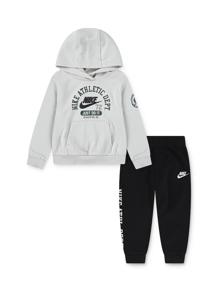 Nike Black Little Kids Athletic Overhead Hoodie and Joggers Tracksuit Set - Image 1 of 6