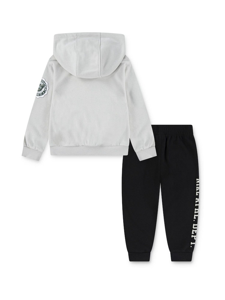 Nike Black Little Kids Athletic Overhead Hoodie and Joggers Tracksuit Set - Image 2 of 6