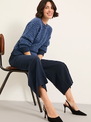 FatFace Dolly Navy Cropped Trouser - Image 5 of 8