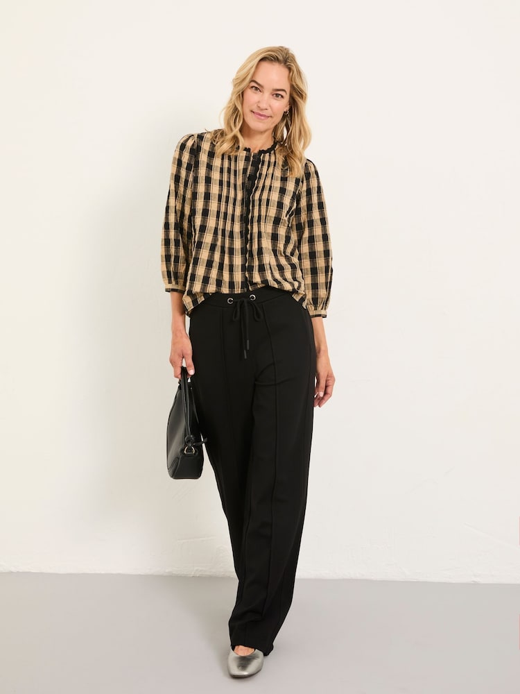 FatFace Ely Black Ponte Wide Leg Trouser - Image 1 of 5 FatFace Ely Black Ponte Wide Leg Trouser - Image 1 of 5