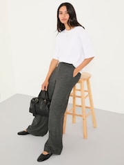 FatFace Preseley Charcoal Grey Wide Leg Trousers - Image 1 of 5