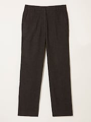 FatFace Tilly Chocolate Brown Herringbone Tapered Trousers - Image 6 of 6