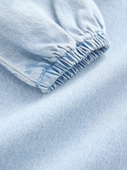 Light Blue Denim Embroidered Collar Dress (3mths-8yrs) - Image 8 of 8
