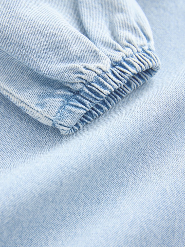 Light Blue Denim Embroidered Collar Dress (3mths-8yrs) - Image 8 of 8