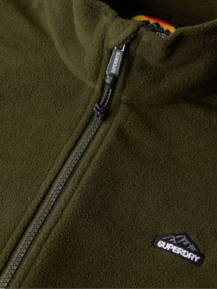 Superdry Green Polar Fleece Full Zip - Image 7 of 7
