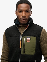 Superdry Black Vintage Retro Fleece Gilet - Image 2 of 2