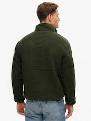 Verde - Bluză din fleece cu fermoar pe jumătate și croi pătrat Superdry Outdoor - Image 3 of 5