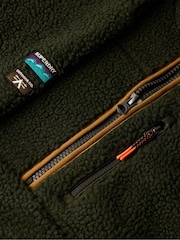 Verde - Bluză din fleece cu fermoar pe jumătate și croi pătrat Superdry Outdoor - Image 5 of 5