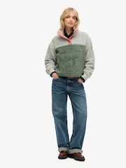 Superdry Grey Supersoft Mash Up Henley Jumper - Image 2 of 3