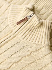Superdry Cream Classic Cable Henley Sweatshirt - Image 5 of 5