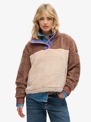 Superdry Brown Supersoft Mash Up Henley Jumper - Image 1 of 3