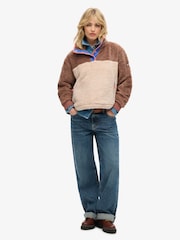 Superdry Brown Supersoft Mash Up Henley Jumper - Image 2 of 3