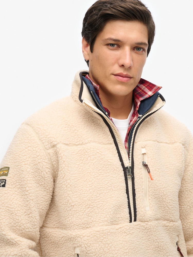 Superdry Cream Outdoor Half Zip Boxy Fleece - Image 3 of 3
