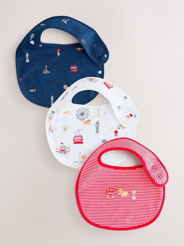 Rojo - Pack de 3 Baberos de bebé - Imagen 1 de 6