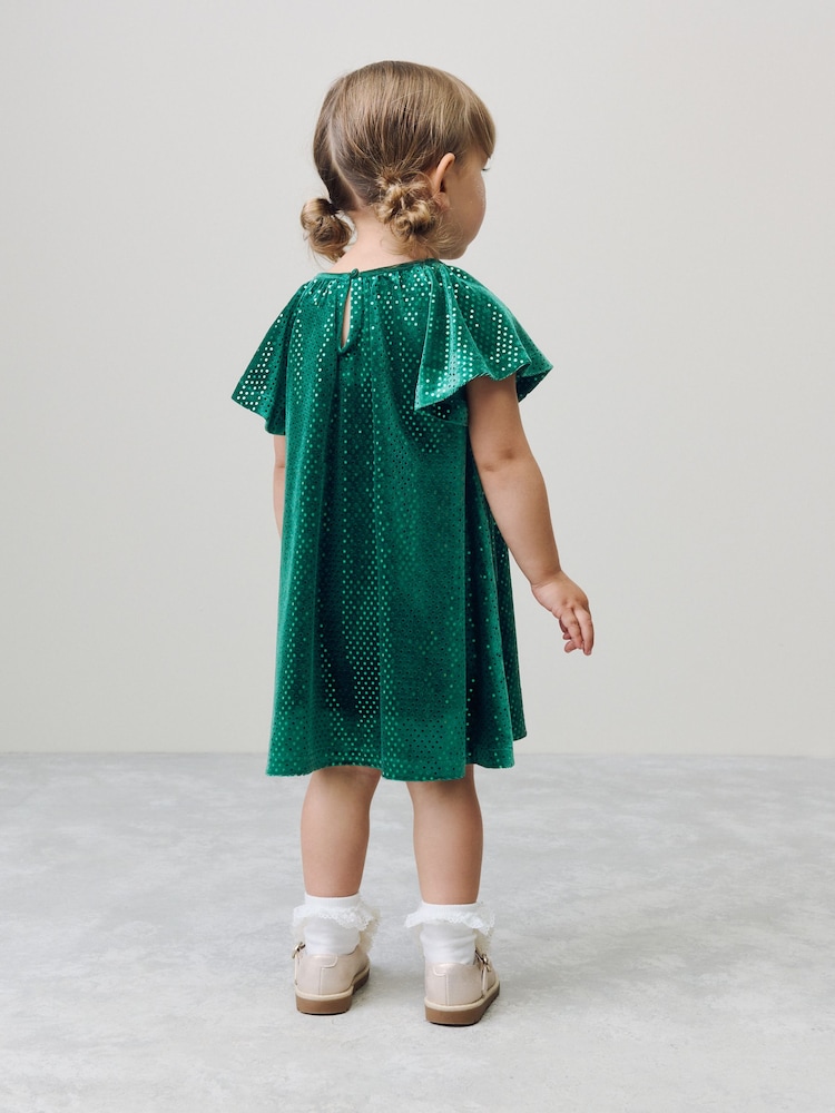 Buy Forest Green Sequin Velvet Party Dress (3mths-8yrs) from Next USA Buy Forest Green Sequin Velvet Party Dress (3mths-8yrs) from Next USA