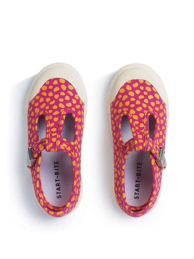 Start-Rite Skipper Pink Splash T Bar Canvas Shoes - Image 5 of 6