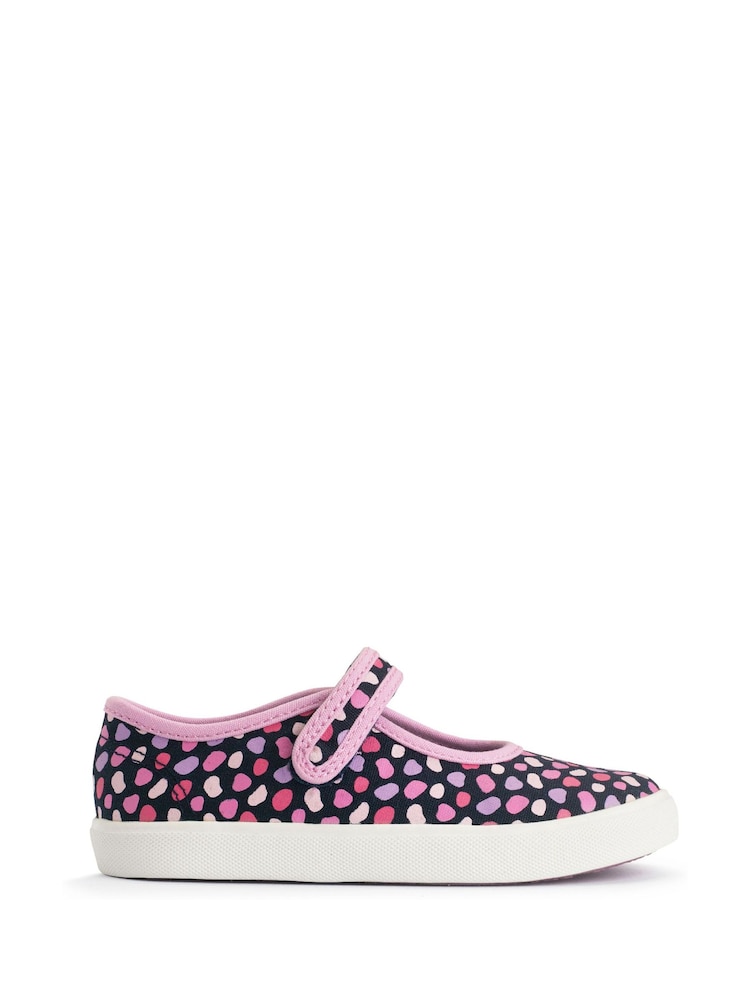 Start-Rite Blue Busy Lizzie Navy Splash Mary Jane Canvas Shoes - Image 1 of 6
