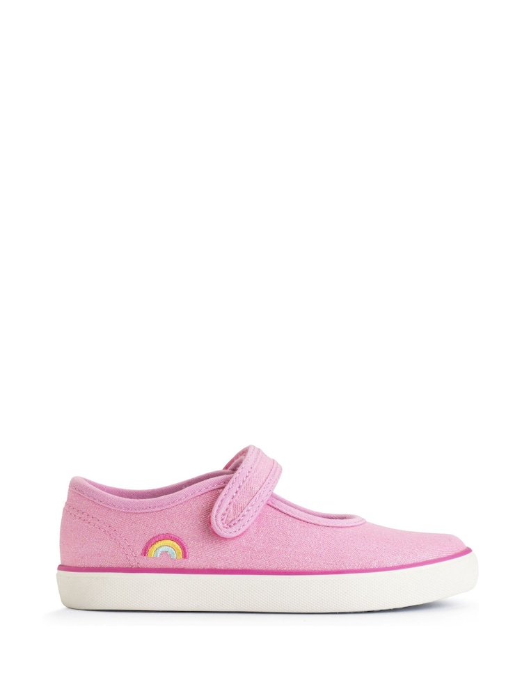 Start-Rite Lemonade Silver Glitter Mary Jane Canvas Shoes - Image 1 of 6