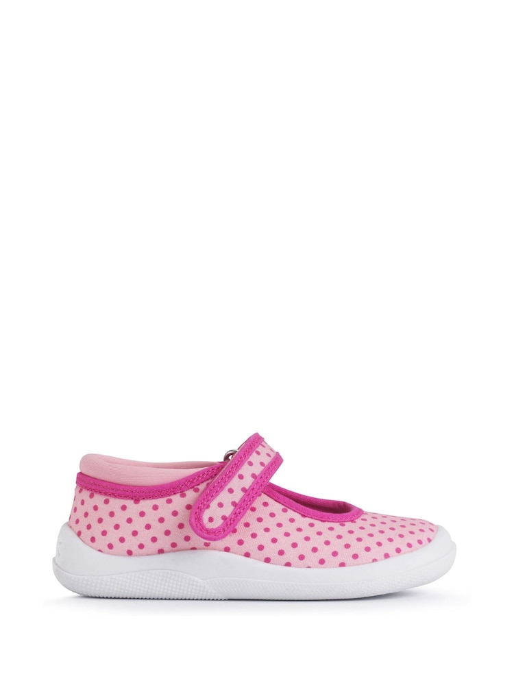 Start-Rite Wriggles Pink Spot Mary Jane Canvas Shoes - Image 1 of 6