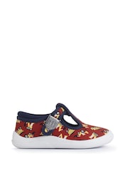 Start-Rite Wriggles Red Digger Print T-Bar Canvas Shoes - Image 2 of 6