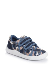 Start-Rite Wriggles Blue Camo Double Strap Canvas Shoes - Image 2 of 5