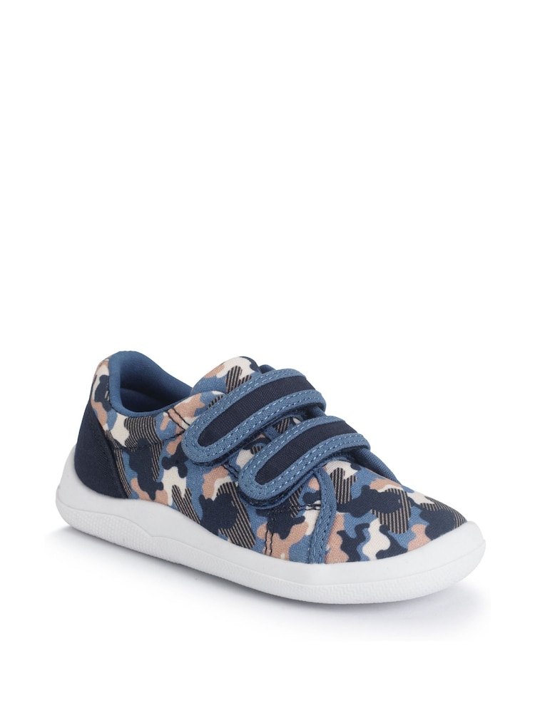 Start-Rite Wriggles Blue Camo Double Strap Canvas Shoes - Image 2 of 5
